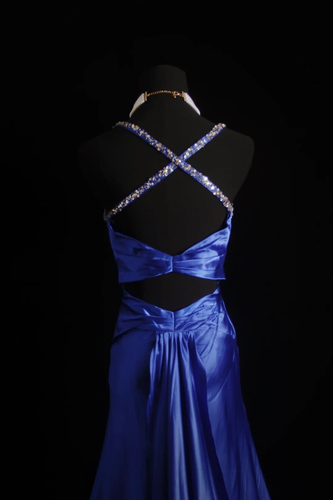 Retro-Meerjungfrauenkleid mit Spaghettiträgern, königsblauer Satin, langes Ballkleid im Stil der 2000er Jahre, Inspiration für Outfits zum 18. Geburtstag, formelles Kleid N497