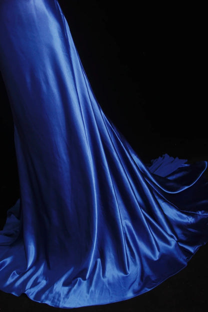 Robe de soirée/bal formelle princesse sirène bustier en satin bleu roi avec perles pour le 18e anniversaire RB3269