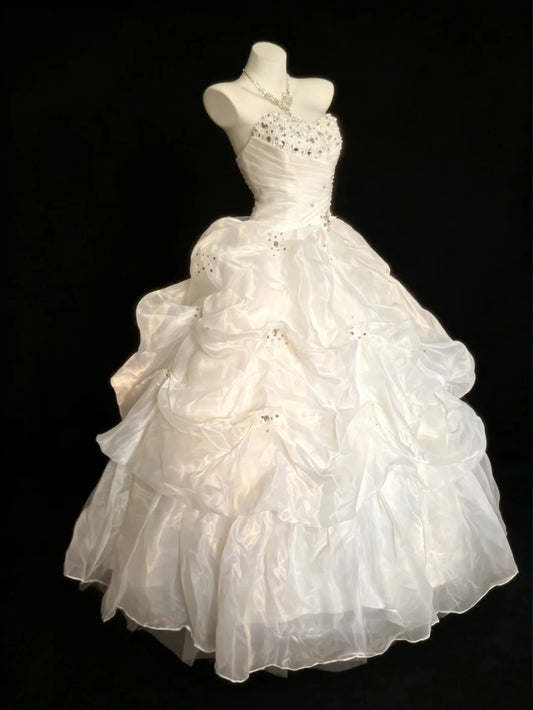 Fairy Quince Dress Ball Gown Sweetheart White Tiered Sweet 16 Quinceanera Dresses 15 Vestidos De Fiesta N4484
