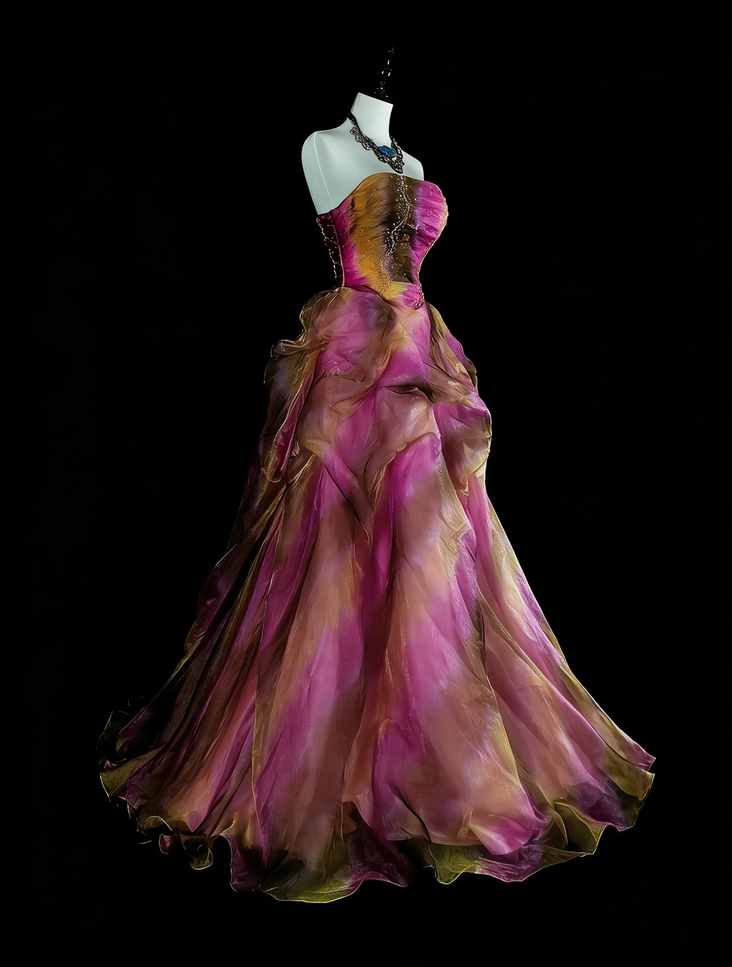 Robe de bal ravissante sans bretelles en tulle, robe de soirée longue et élégante N1419