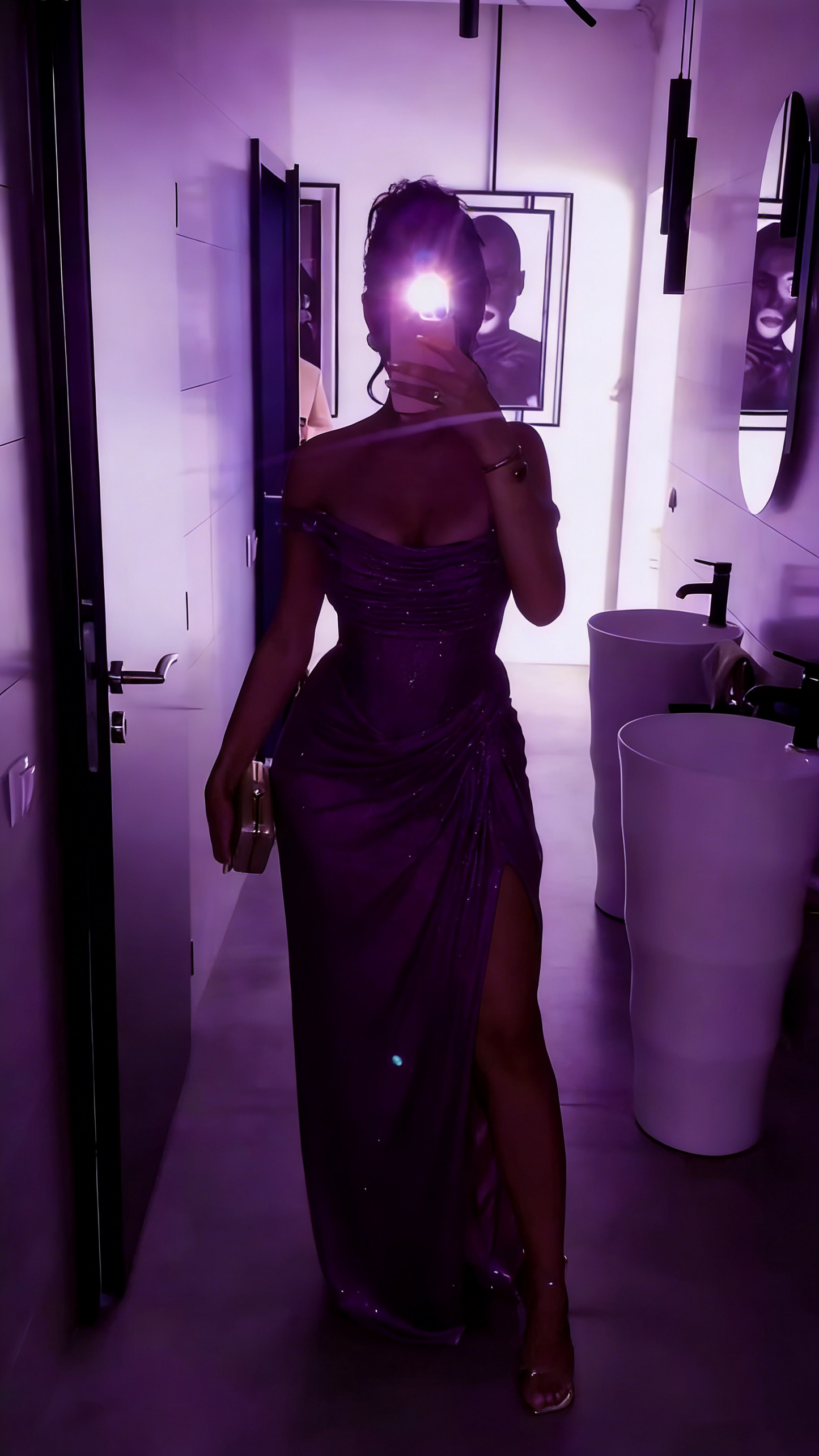 Robe de bal longue sirène sexy à épaules dénudées, sequins dorés fendus et perles, robe de soirée formelle N364