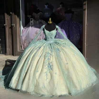 Robe de bal mignonne à bretelles spaghetti en tulle, longue sans manches, avec appliques, pour les 15 et 16 ans, DH2907