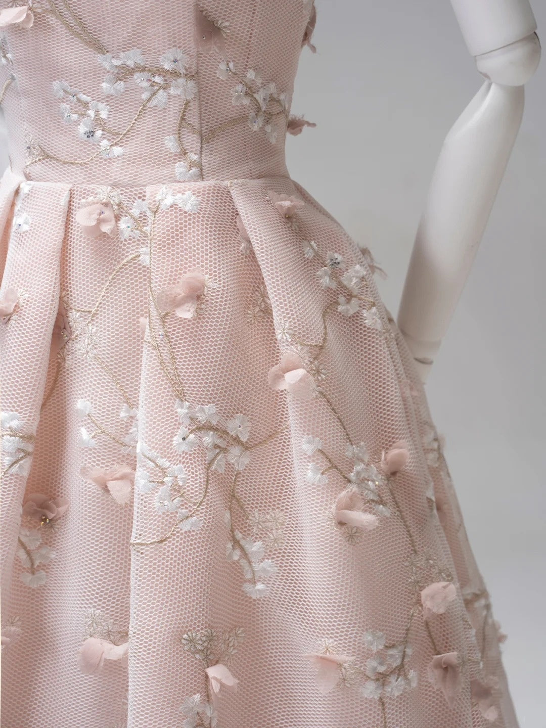 Cute A line Halter Floral Tulle Pink Long Prom Dresses Impress 19th Birthday Outfits Prom Gown AB1004