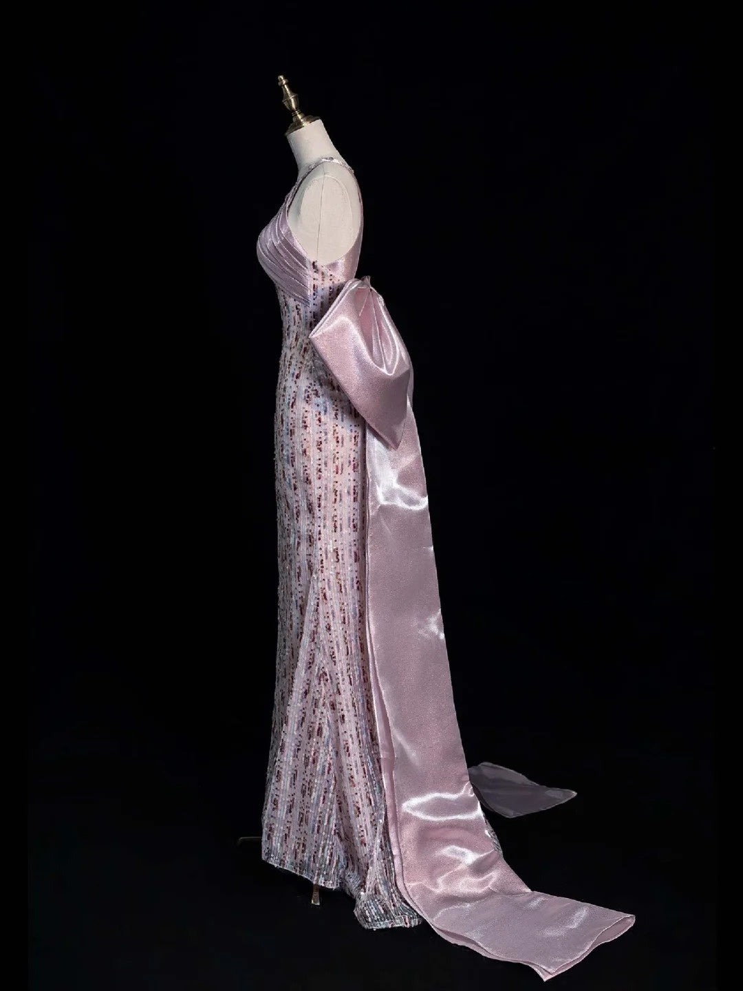 Atemberaubendes Meerjungfrauen-Abendkleid mit Pailletten in Rosa – Inspiration für Prinzessinnen-Abschlussballkleider N1077