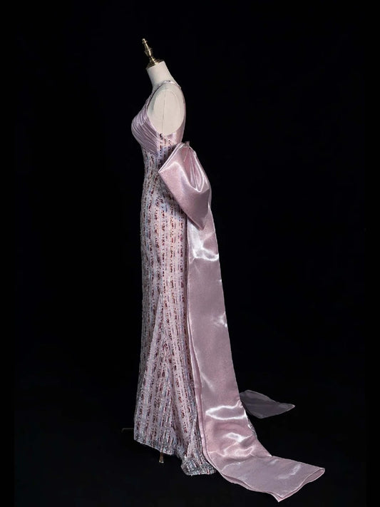 Atemberaubendes Meerjungfrauen-Abendkleid mit Pailletten in Rosa – Inspiration für Prinzessinnen-Abschlussballkleider N1077