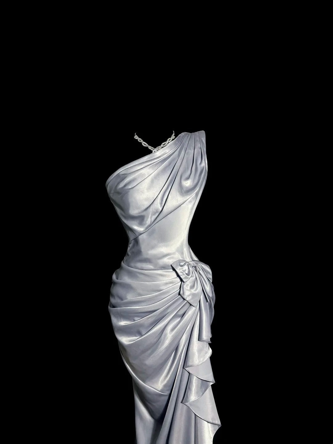 Robes de bal de rêve des années 90 Sirène Asymétrique Lilas sans manches Tenues de soirée formelles N3796