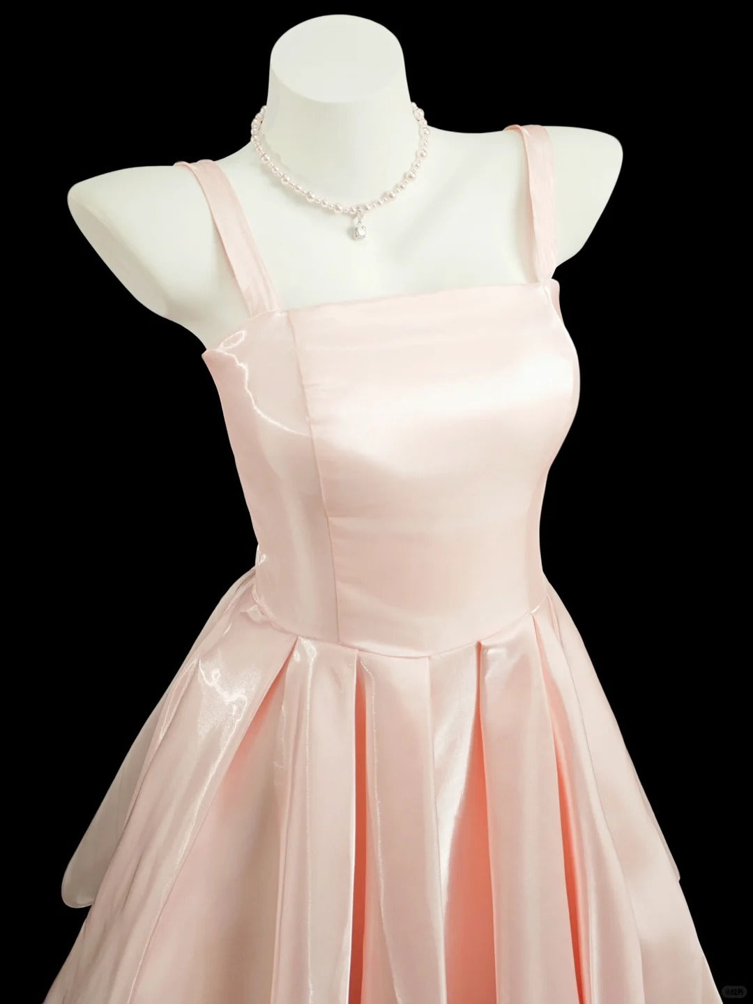 Romantic A Line Spaghetti Strap Blush Pink Senior Short Graduation High School Homecoming Dresses N4553