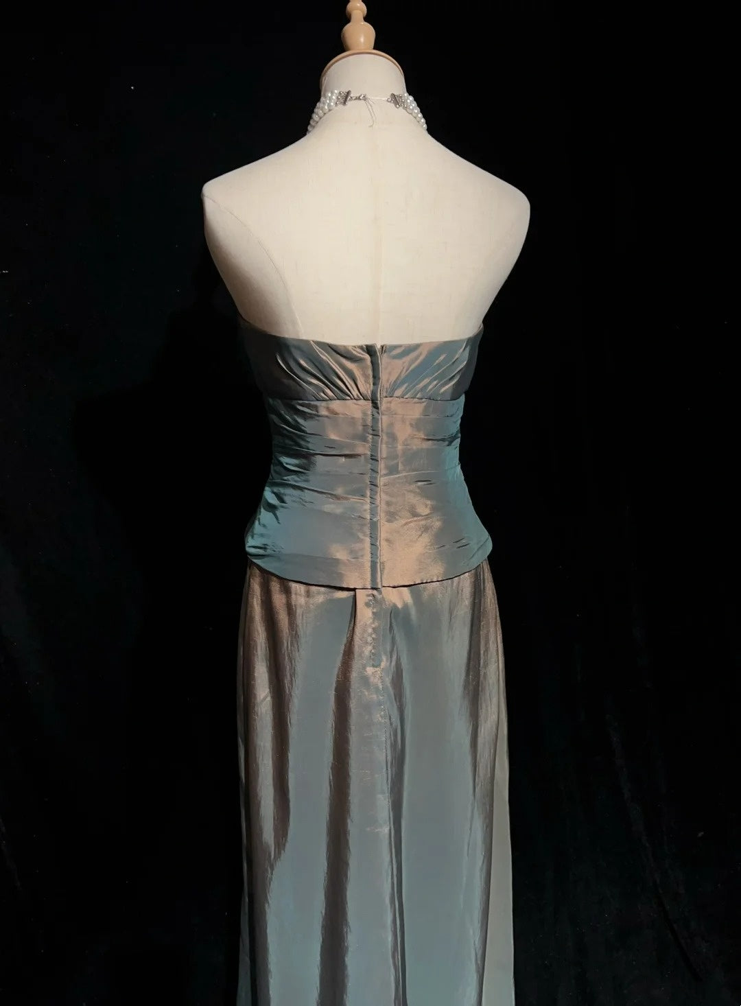 Robes de bal vintage coupe trapèze bustier sans manches années 1990 longue robe de soirée formelle N2633