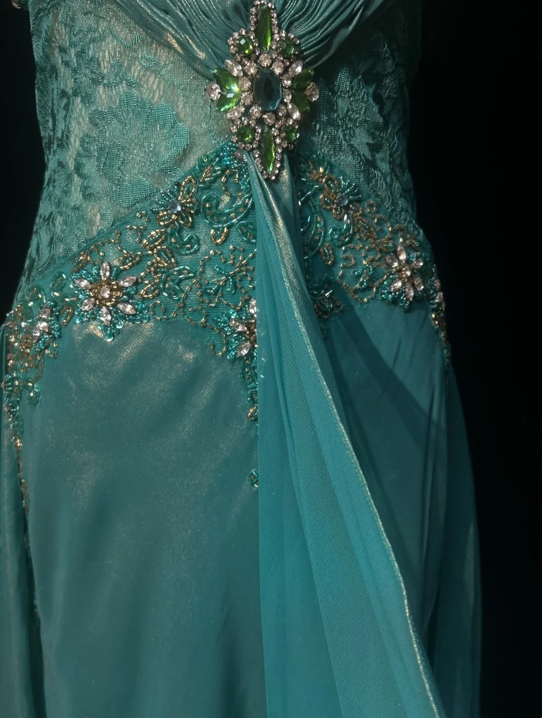 Elegantes A-Linien-Spaghettiträger-Kleid aus blauem Chiffon mit besticktem Oberteil, langes Ballkleid N2724