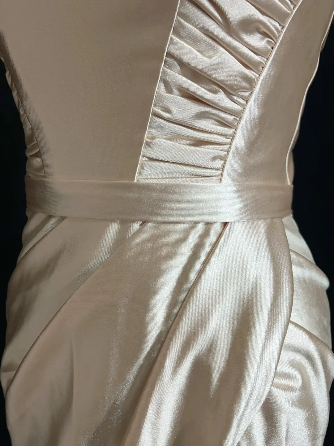 Robes de bal vintage des années 90, sirène, épaules dénudées, en satin champagne, longue robe de bal N3010