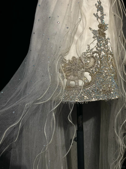Mignonne Robe Courte de Soirée/Cocktail/Retour à la Maison, sans Bretelles, en Dentelle Dorée, N4216
