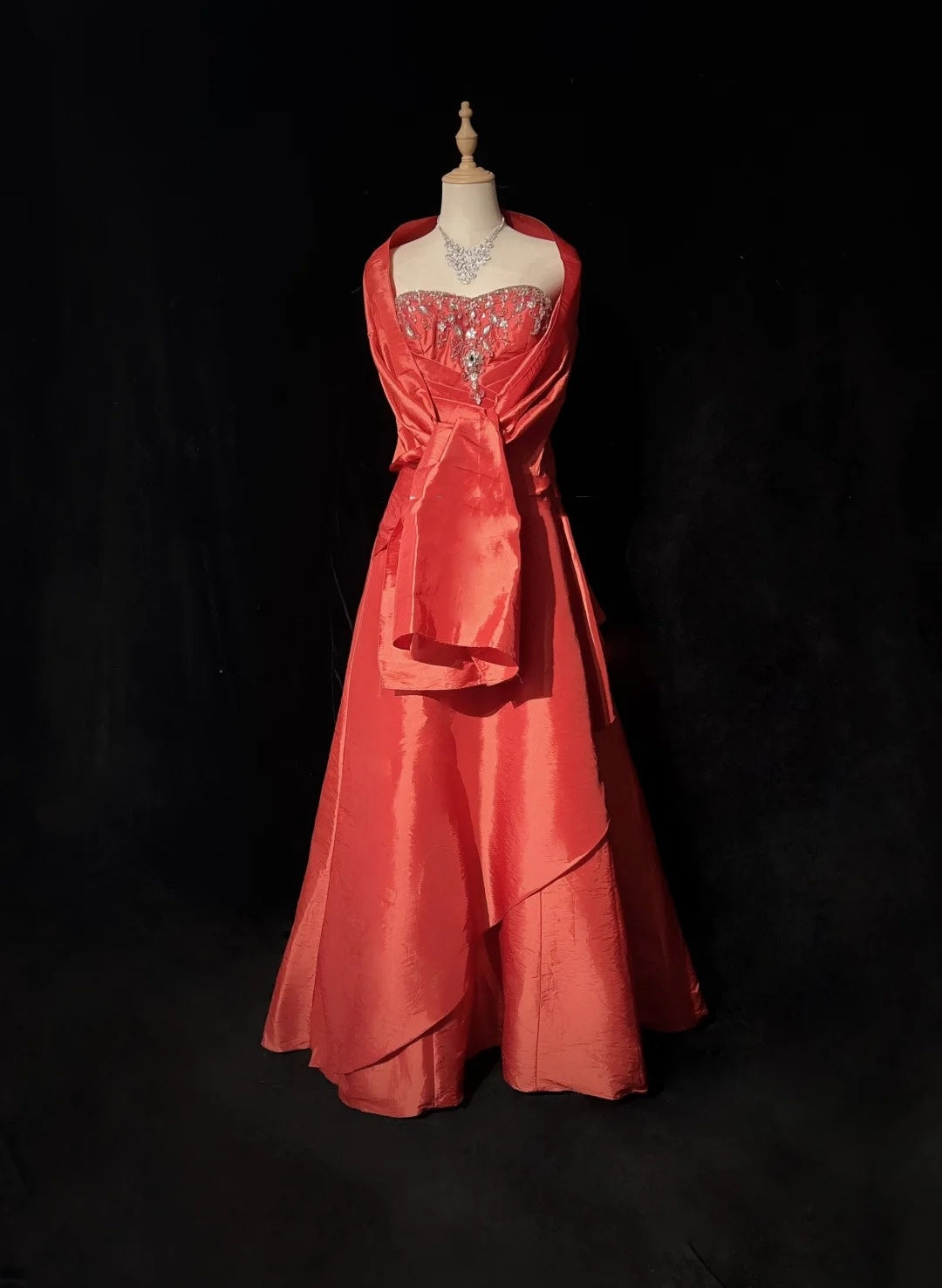 Robes de bal glamour Robe de soirée bustier rouge rouille avec perles Tenues de soirée formelles N3818