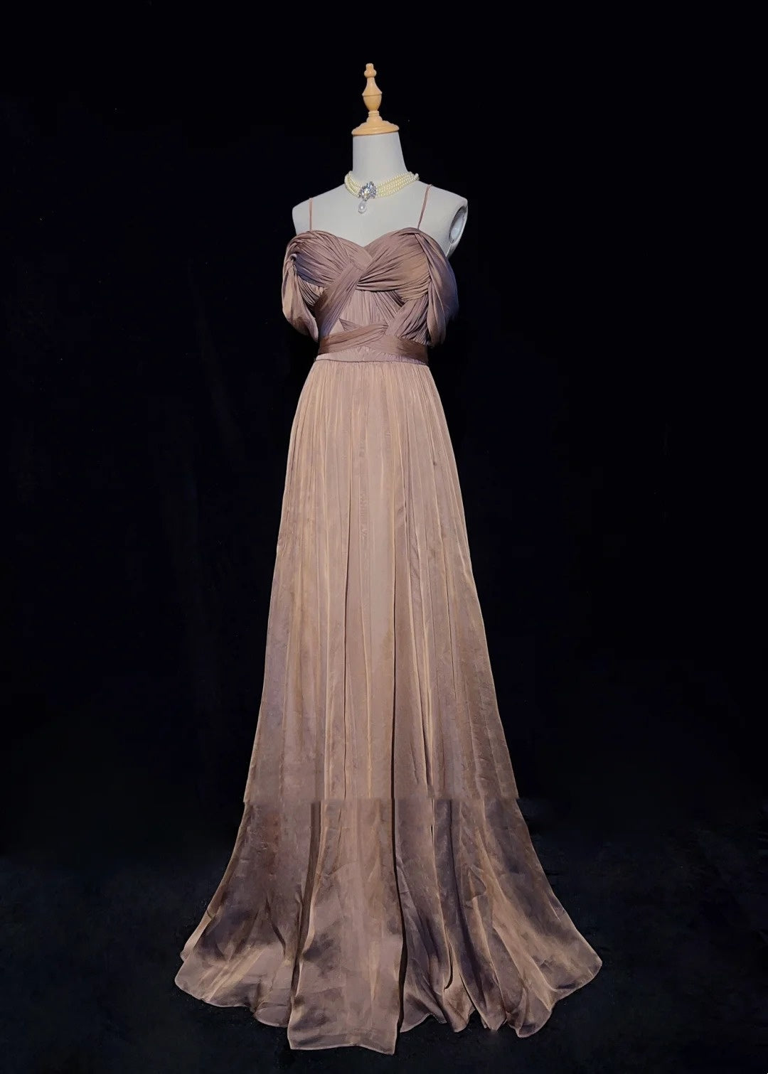Robes de bal vintage des années 80, coupe trapèze, à fines bretelles, avec volants, longues tenues de soirée N3454