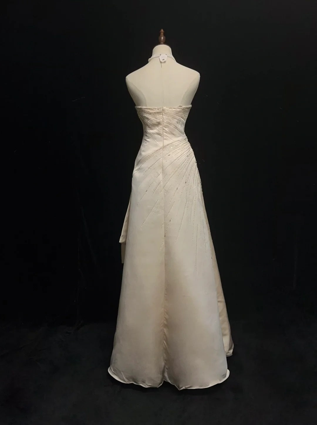 Robes de mariée vintage années 20 style sirène sans bretelles avec perles pour jardin d'été longue robe de mariée N3683