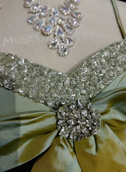 Vintage Ball Gown Spaghetti Strap Green Short Mini Senior Inspo Birthday 16th Party Outfits Homecoming Dresses RB3954