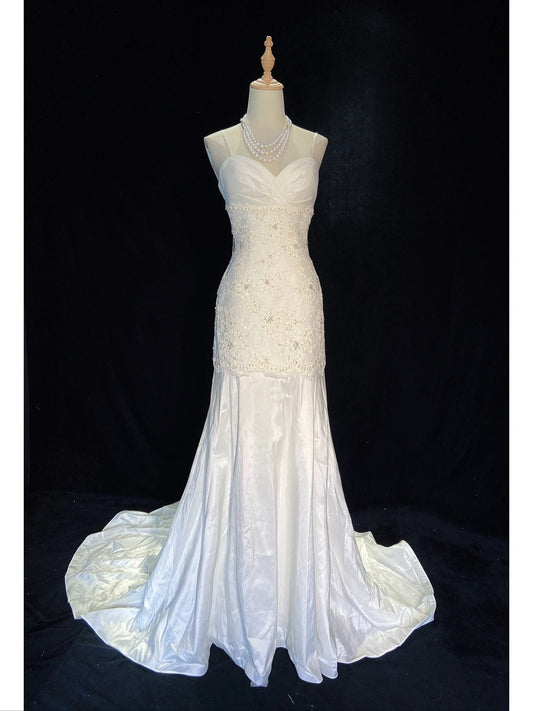Vintage Prom Dresses Inspo Mermaid Spapghetti Strap White Long 1980s With Lace Wedding Gowns N3337