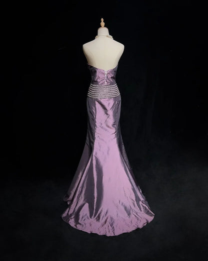 Robes de bal de rêve des années 90 Sirène Cœur Raisin avec perles Tenues de soirée formelles N3833
