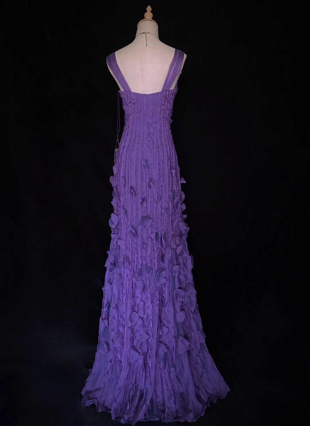 Robes de bal vintage sirène col en V mousseline de raisin avec perles tenues de soirée longues des années 80 N3884