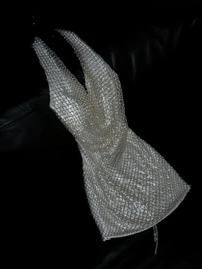 Prinzessin Meerjungfrau Neckholder Champagner Pailletten Langes Ballkleid Abendgarderobe Festliches Kleid N995