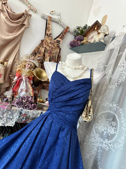 Vintage Ball Gown Spaghetti Strap Royal Blue Lace Short Cocktail Homecoming Dresses Ideas Hoco Outfits RB5290