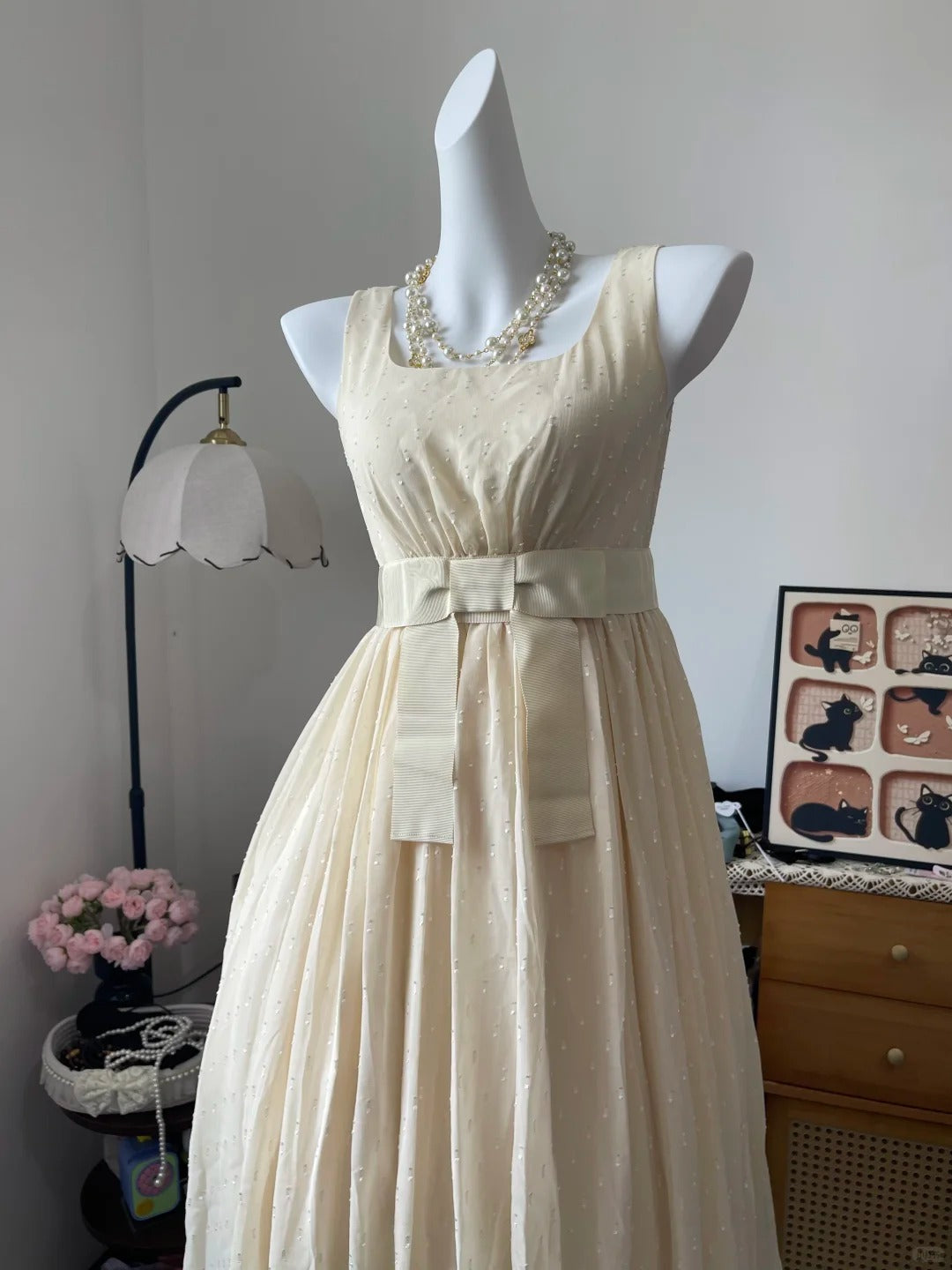 Vintage A Line Square Neck Champagne Chiffon Knee Length 16th Birthday Homecoming Dress Graduation Outfit RB6788