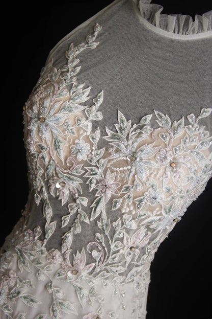 Retro-Meerjungfrauenkleid, weiß mit Applikationen, langes Ballkleid im Stil der 2000er Jahre, Inspiration für Outfits zum 19. Geburtstag, formelles Kleid N505