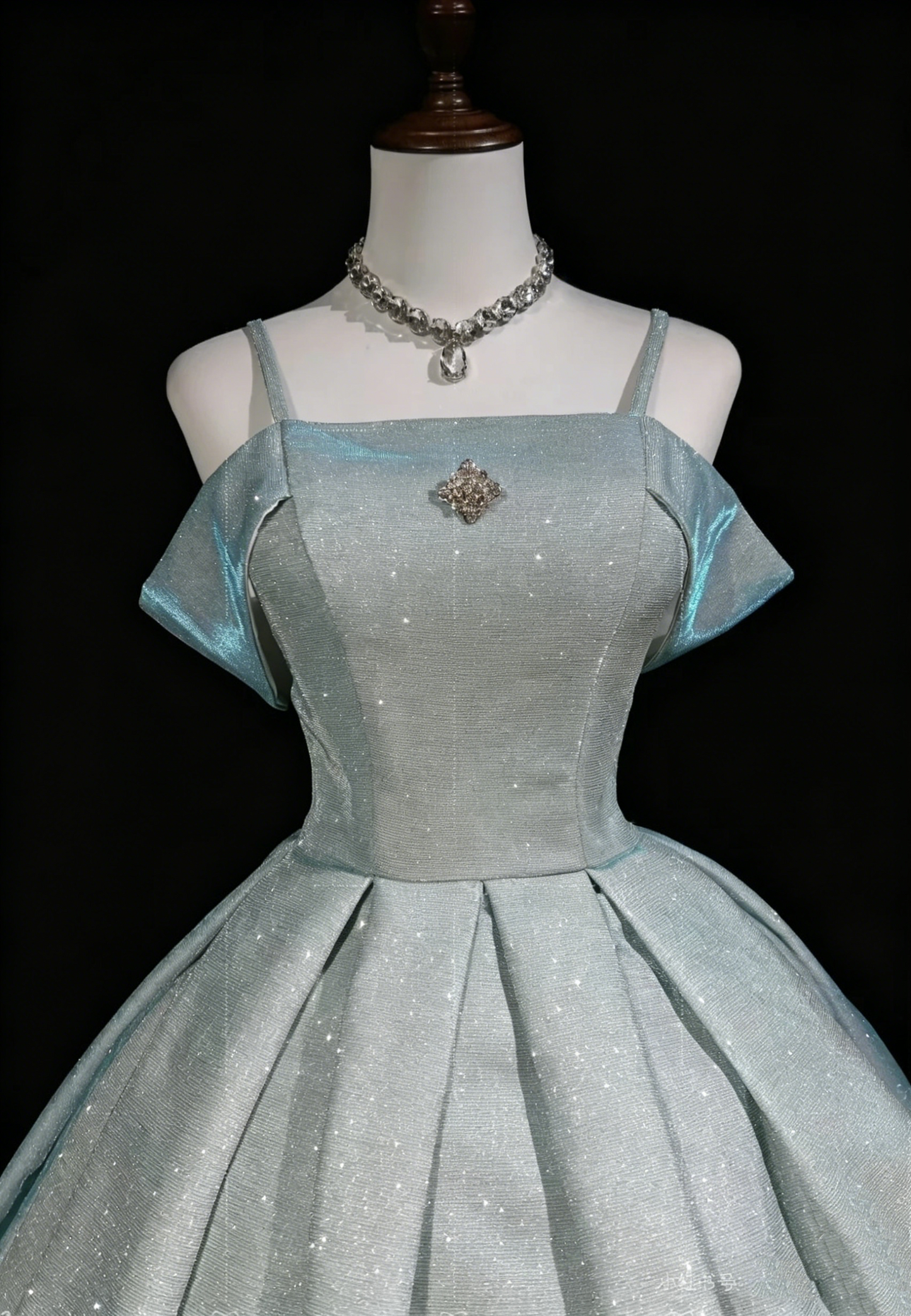 Vintage Ball Gown Light Blue Short Mini Length Short Sleeves Party Dress Cocktail Homecoming Dresses N3906