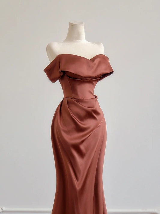 Glamouröses Meerjungfrauen-Abendkleid mit schulterfreiem Ausschnitt und kurzen Ärmeln, langes formelles Abendkleid, Geburtstagskleid N378