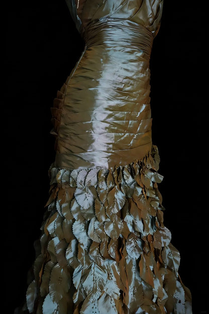 Robes de bal modestes Sirène Asymétrique Vert Foncé Longue Robe de Soirée N2972