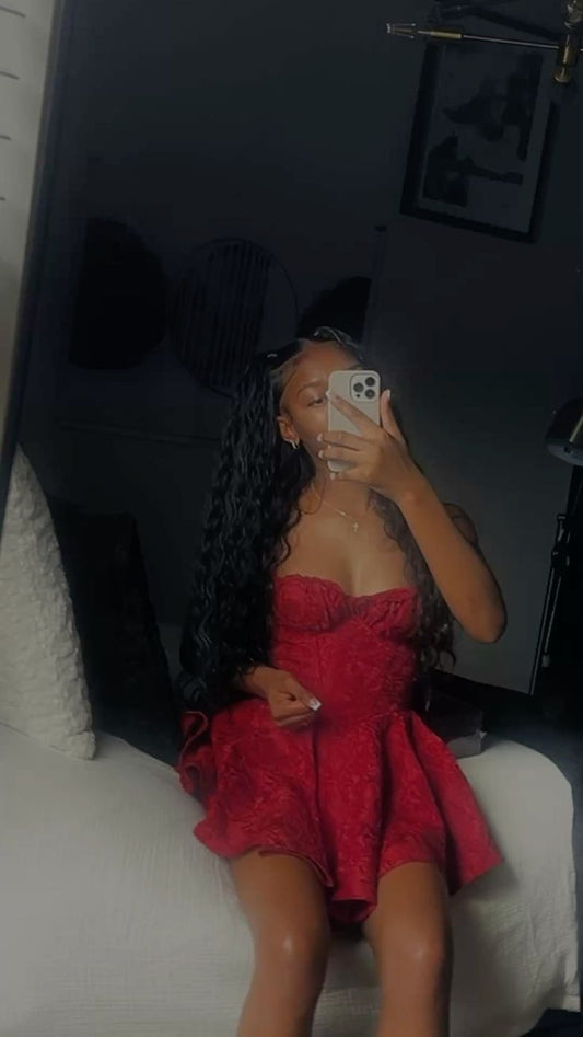 Cute A line Sweetheart For BlacK Girls Red Short Night In Rio Inspo Hoco Dress Ideas Homecoming Dresses RB4048