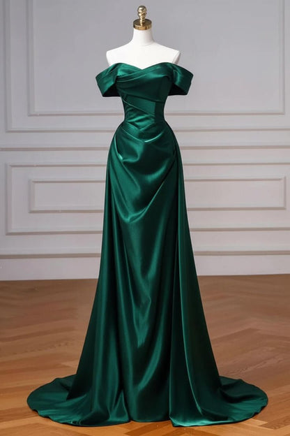 Marineblaues Ballkleid, schulterfreies Abendkleid mit abnehmbarer Schleppe, Modell N1853