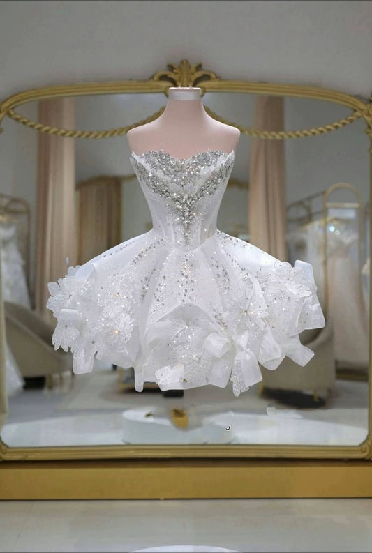 Cute Ball Gown Sweetheart White Short Night In Rio Inspo Hoco Dress Ideas Homecoming Dresses RB4071