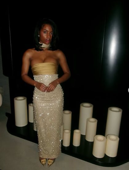 Robe de soirée sirène longue sans bretelles en satin jaune à sequins, robe de bal, robe de remise de diplôme N887