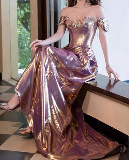 Modest Mermaid Prom Dresses With Beading Long Evening Party Formal Outfits RB6542