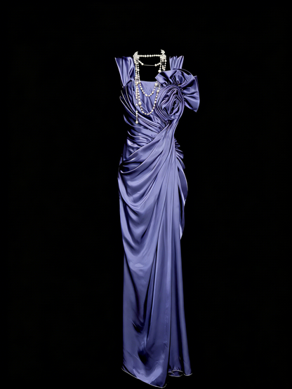 Elegantes, formelles Etuikleid mit eckigem Ausschnitt aus weinrotem Satin für College, Abschlussball und andere festliche Anlässe für Teenager (N1151)