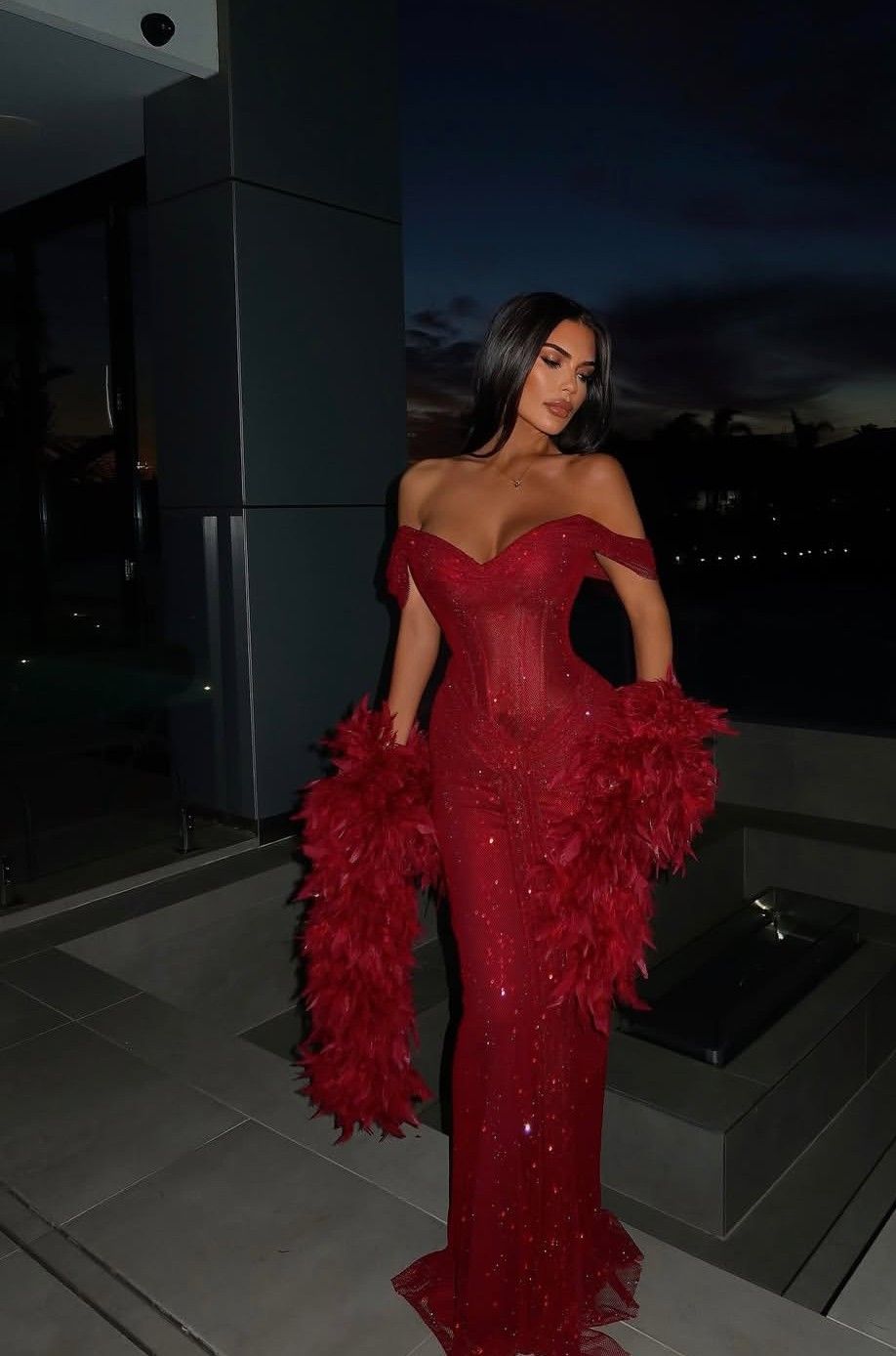 Sparkly Mermaid Off The Shoulder Burgundy Sequined Prom Dresses With Cape Long Evening Party Formal Outfits RB6546