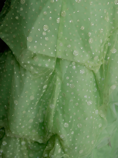 Elegantes Ballkleid mit Herzausschnitt aus grünem Organza im Stil der 80er Jahre – Inspiration für lange Abendkleider, Partykleider, Vintage-Kleid für den 16. Geburtstag (N1311)