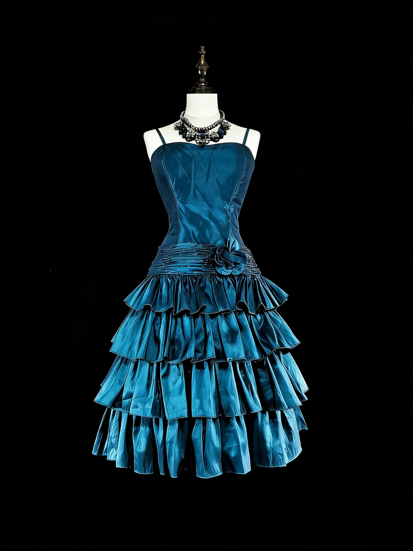 Pretty Ball Gown Spaghetti Strap Navy Blue Short Mini Homecoming Dresses Hoco Gowns N2709