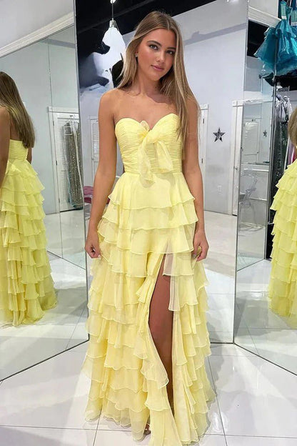 Chiffon Fuchsia Sweetheart Tiered Ruffles Prom Dress with Multi Layers A line 2026 Formal Evening Gowns AB507