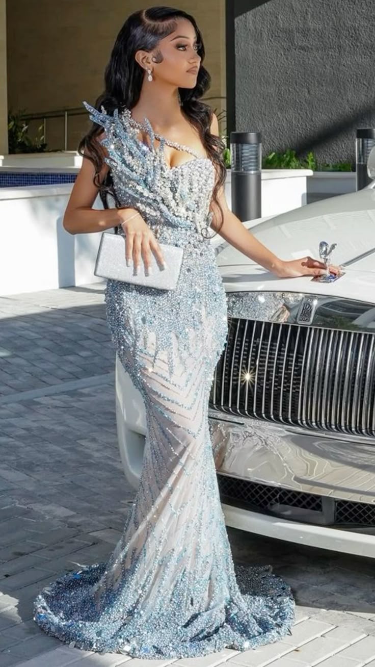 Sexy Mermaid Strapless For Black Girls Women Sequin Sleeveless Long Prom Dresses With Beads Long Formal Dress RB3831