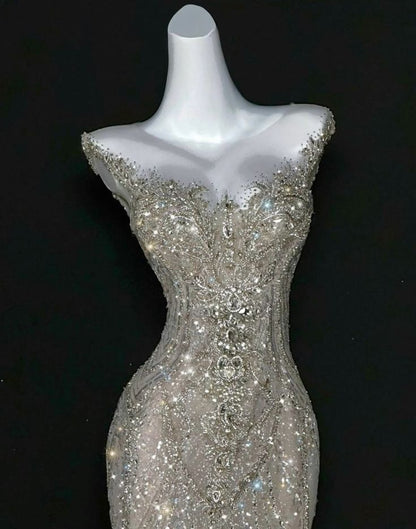 Robes de bal élégantes sirène magnifiques, robe de soirée scintillante, tapis rouge, robe de soirée longue N4042