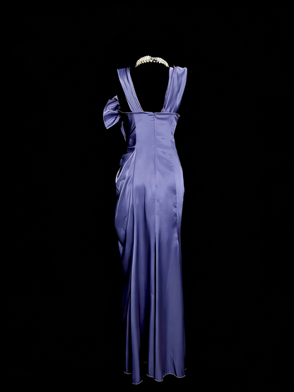 Elegantes, formelles Etuikleid mit eckigem Ausschnitt aus weinrotem Satin für College, Abschlussball und andere festliche Anlässe für Teenager (N1151)