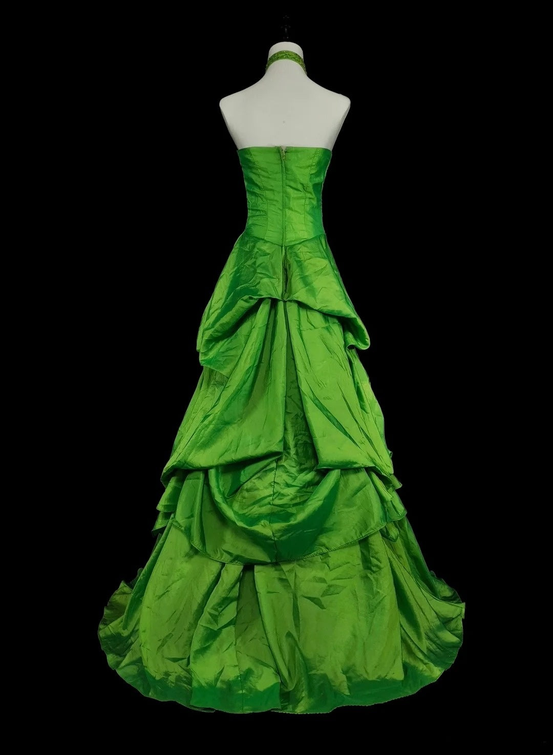 Robe de bal vintage esthétique sirène rétro années 50, longue robe de soirée verte à licou N2020
