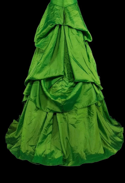 Robe de bal vintage esthétique sirène rétro années 50, longue robe de soirée verte à licou N2020