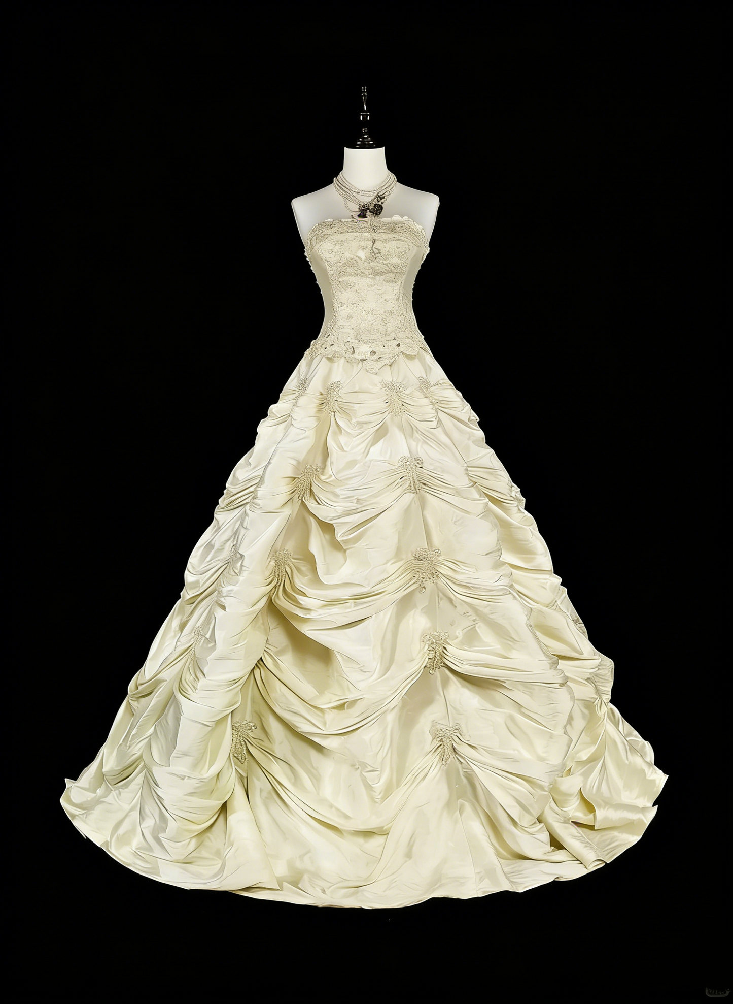 Vintage 80er Jahre Brautkleid Ballkleid trägerlos Taft langes Brautkleid tailliertes Brautkleid N1465