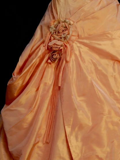 Charming Ball Gown One Shoulder Orange Sweet 16 Dresses Quinceanera Dress Taffeta With 3D Flowers Long 15 Vestidos De Fiesta N1312