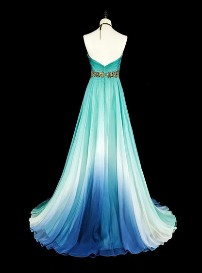 Vintage-Abendkleider im Stil der 1950er Jahre: Elegantes, meliertes, blaues A-Linien-Kleid mit Perlenbesatz (Modell N2006)