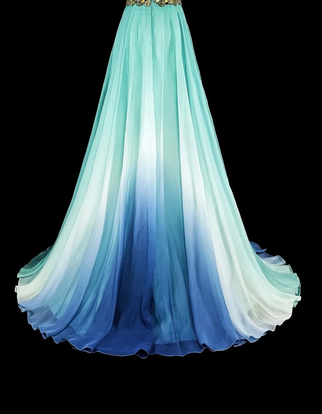 Vintage-Abendkleider im Stil der 1950er Jahre: Elegantes, meliertes, blaues A-Linien-Kleid mit Perlenbesatz (Modell N2006)
