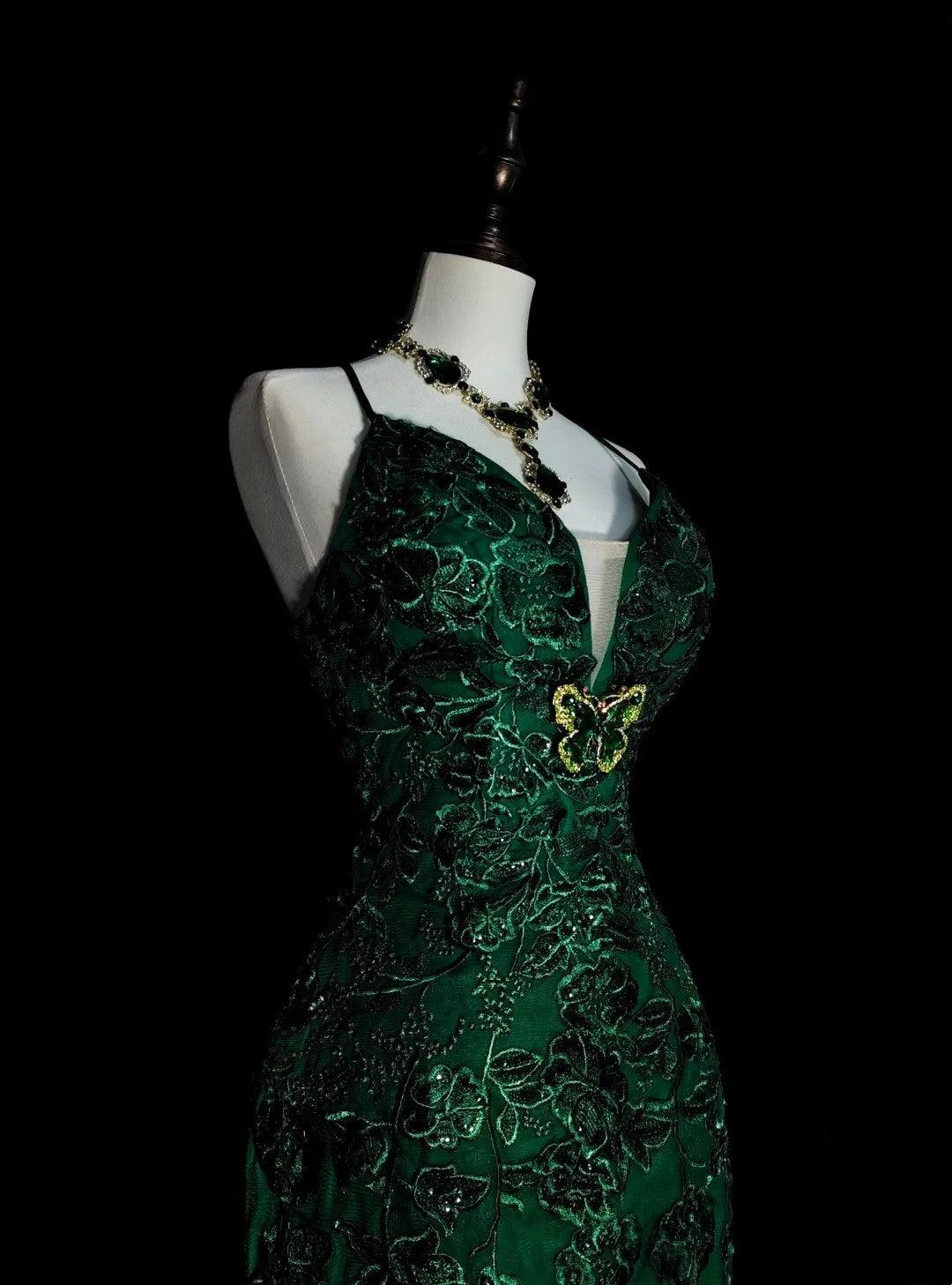 Vintage Mermaid Halter Dark Green 90s With Lace Beaded Long Summer Prom Dresses Senior High Schools Formal Party Dress N1425