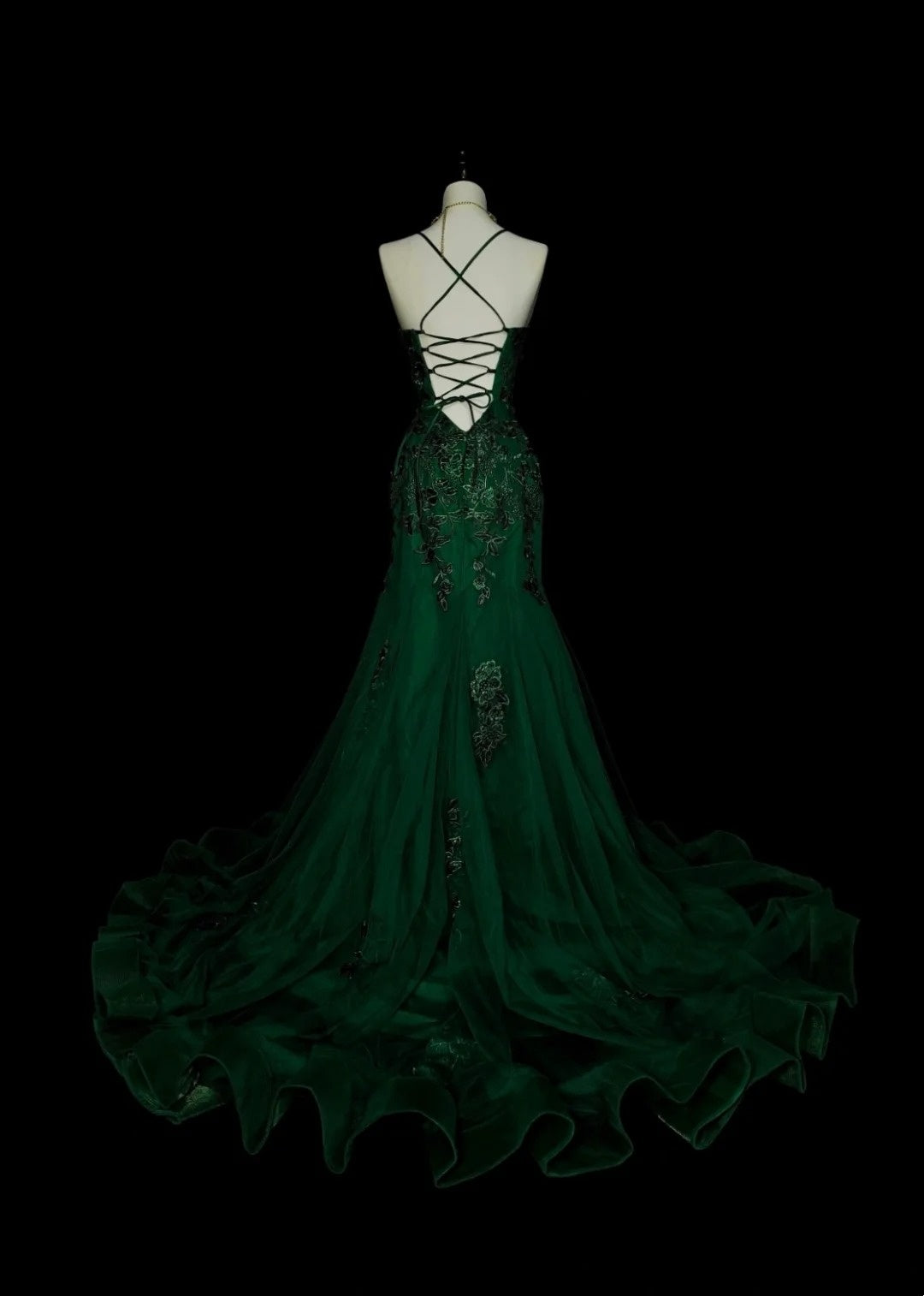 Vintage Mermaid Halter Dark Green 90s With Lace Beaded Long Summer Prom Dresses Senior High Schools Formal Party Dress N1425